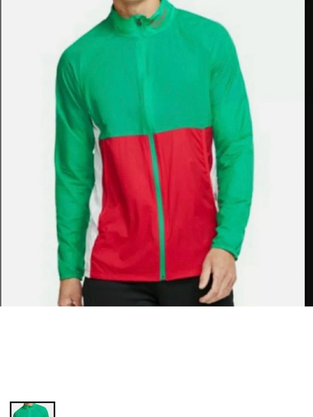 Nike Green & Red Men's Windbreaker Jacket with White Trim Medium used MEDIUM - Picture 3 of 5